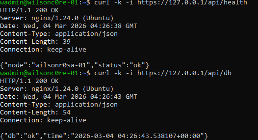 Flask API health and database validation